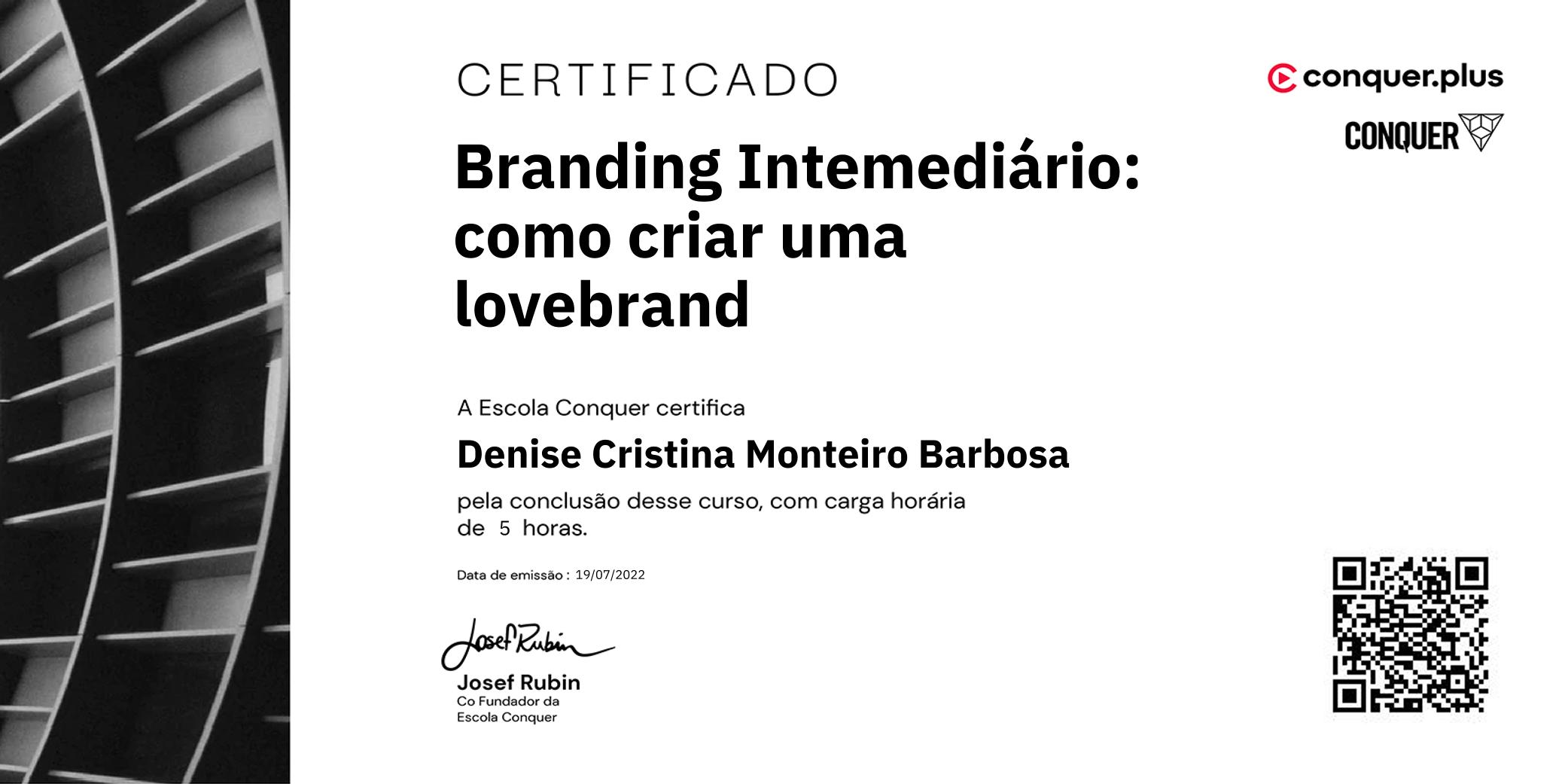 Certificado de Branding Intemediário: como criar uma lovebrand
